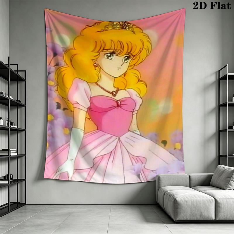 Lady Lovely Locks Wall Tapestry Aesthetic Wall Hanging Printed Fabric Blanket Decorative Tapestries for Bedroom Living Room Home Decor