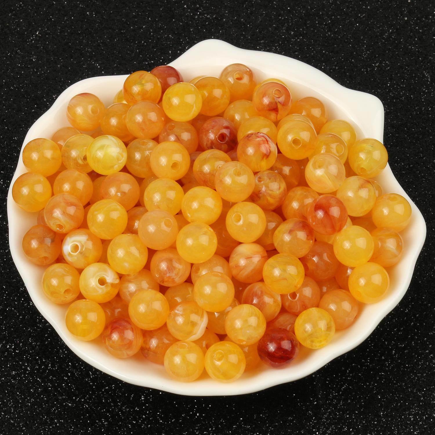 

6 8 10 мм імітація натурального каменю круглі акрилові намистини ефект хмари намистини для виготовлення ювелірних виробів браслет намисто аксесуари своїми руками 10mm about 50pcs