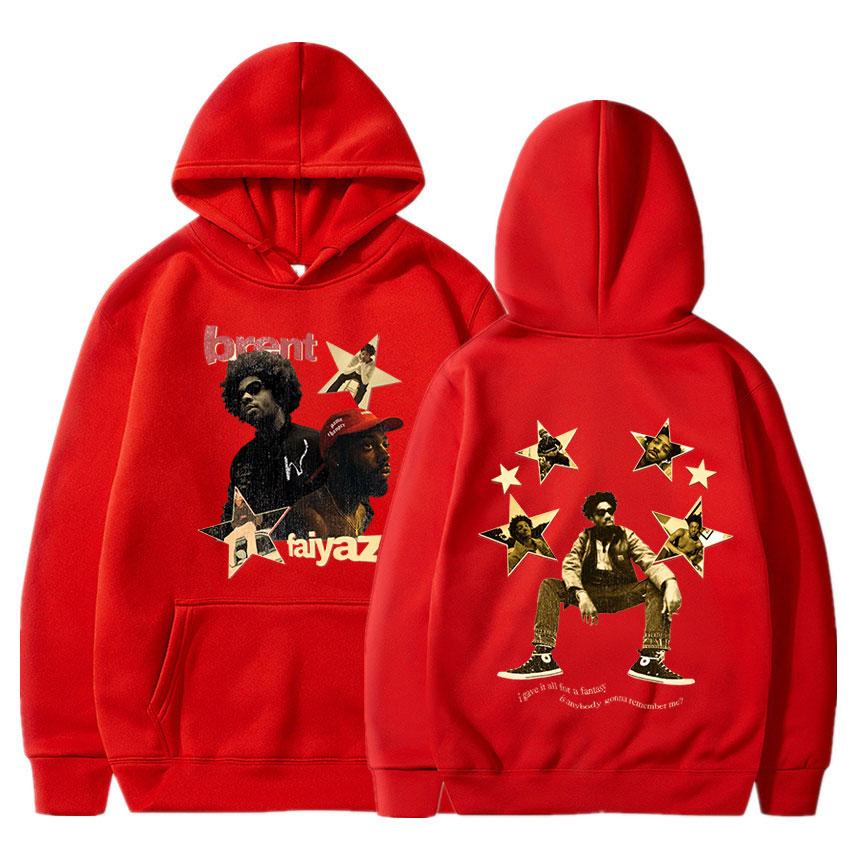 Rapper Brent Faiyaz Mikina s kapucí Hudební album Tisk Mikina s dlouhým rukávem Hip Hop Vintage Streetwear Unisex Gotické Oversized Pulovry