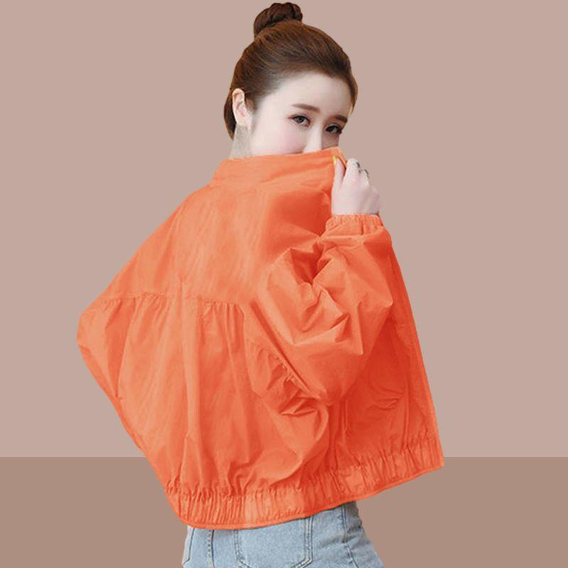 Women's Solid Color Thin Section Sunscreen Jacket Long-sleeved Short Section Casual Jacket