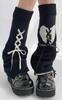 Leg Warmers Landmine Leg Loose Black [Lamerry] - Style, Mass-Produced Style, Subculture, Lolita, Y2K, Covers, Socks, Women's Socks,