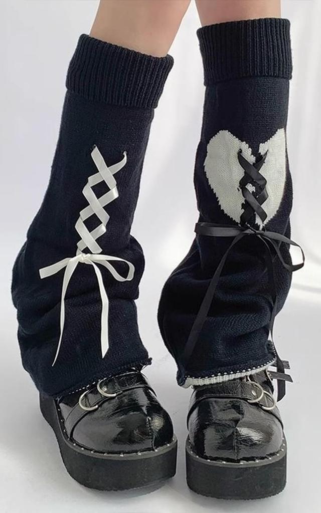 Leg Warmers Landmine Leg Loose Black [Lamerry] - Style, Mass-Produced Style, Subculture, Lolita, Y2K, Covers, Socks, Women's Socks,