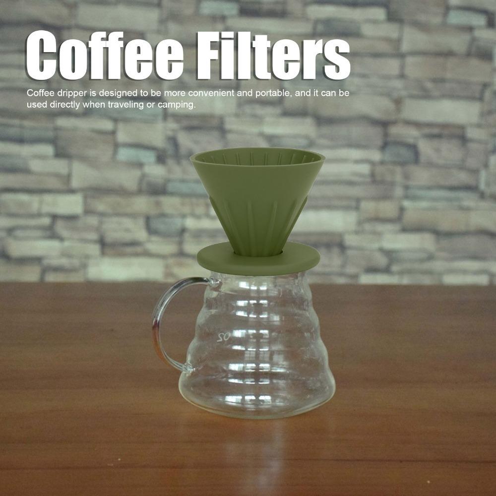 Reusable Silicone Filter Reusable Coffee Dripper Collapsible Cone Coffee Filter Holder Camping