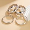 Europe and the United States hot-selling light luxury gold plain ring bracelet four-piece set stacked bracelet women high-grade glossy alloy jewelry