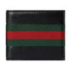 Web Trademark Stitching Double Fold Design Color Block Soft Leather Wallet Men Wallet Black 867269-AAGIT-1053