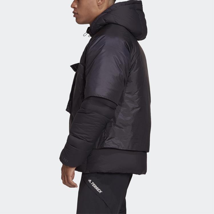 Adidas Detachable Hooded Insulated Waterproof Down Jacket Men Outerwear Black FT2421