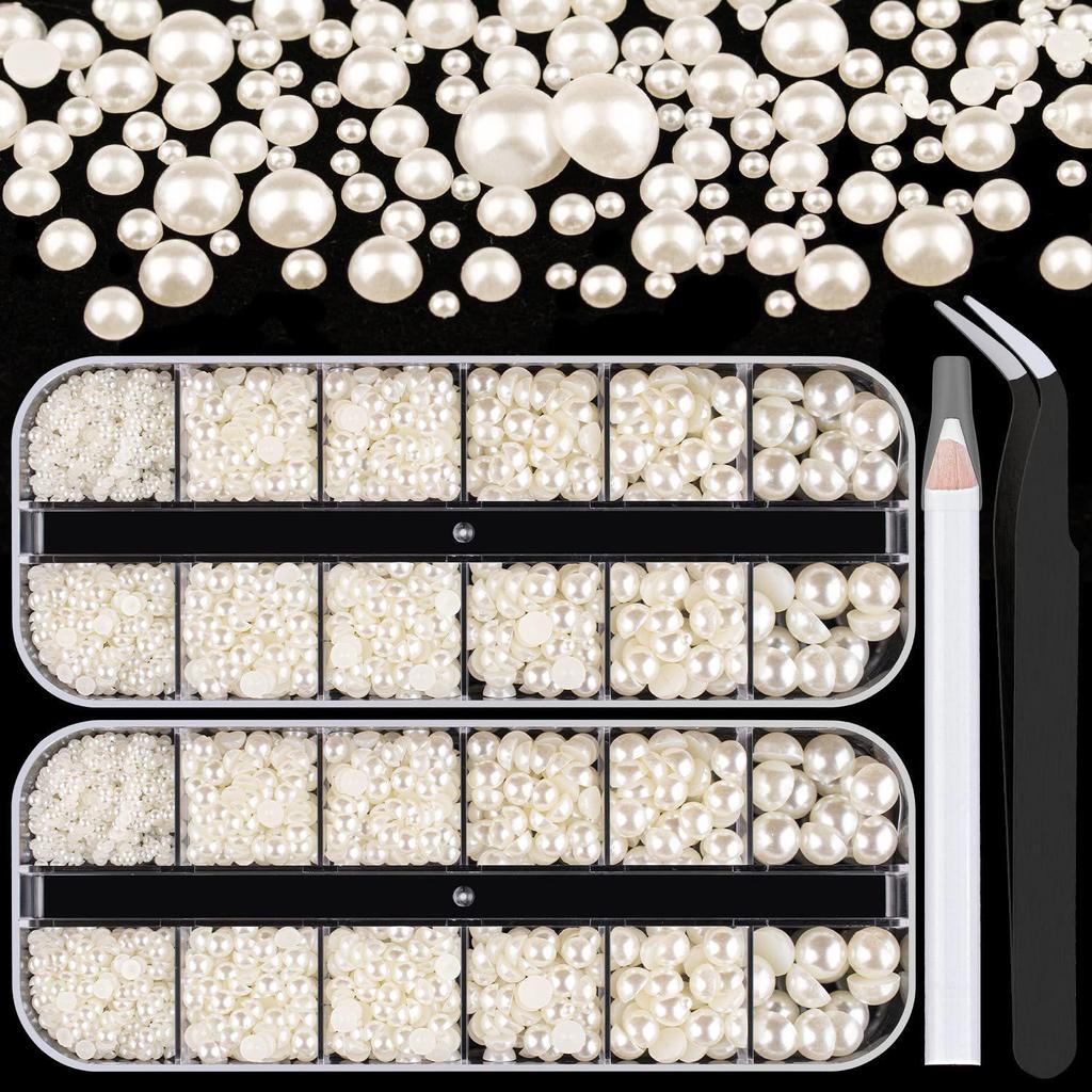 Flat Back Pearl & Rhinestone Face and Nail Art Stickers