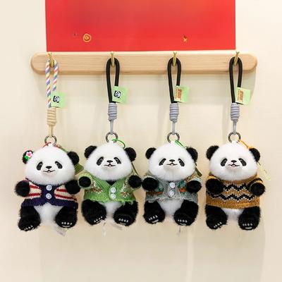Yirongfang Dressing Panda Mobile Phone Clip Doll Plush Doll Cartoon Cute Panda Creative Mobile Phone Hanging Decoration