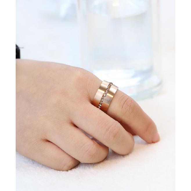 14mm Width Classic Crystal Wedding Ring Stainless steel Jewelry Ring For Women Gift