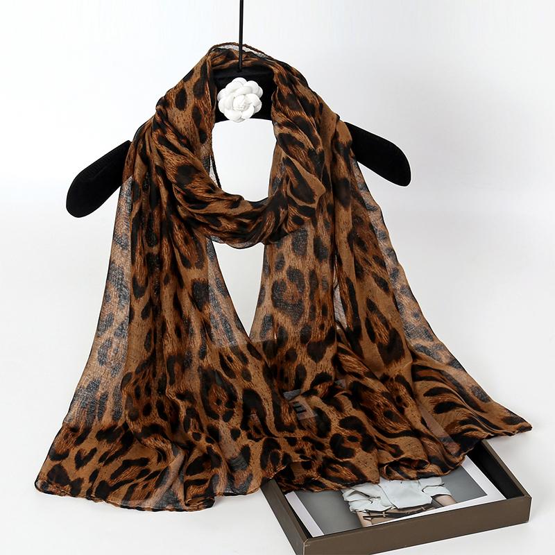 180*90Cm Large Women Brand Viscose Scarf Big Petal Leopard Voile Hijab Shawls and Wraps Female Foulards Luxury Designer NEW