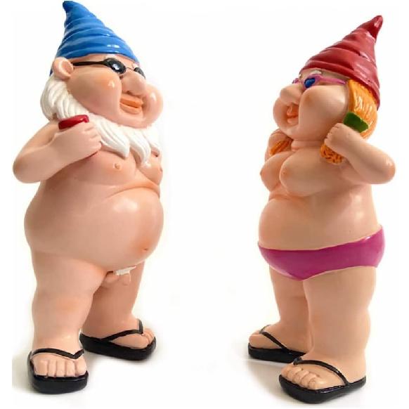 2 шт. Голая статуэтка гнома Садовый гоблин-Арт Декор Писающий гном Непослушная садовая статуэтка Веселая статуэтка гнома для дома В помещении или на улице Газон Сад