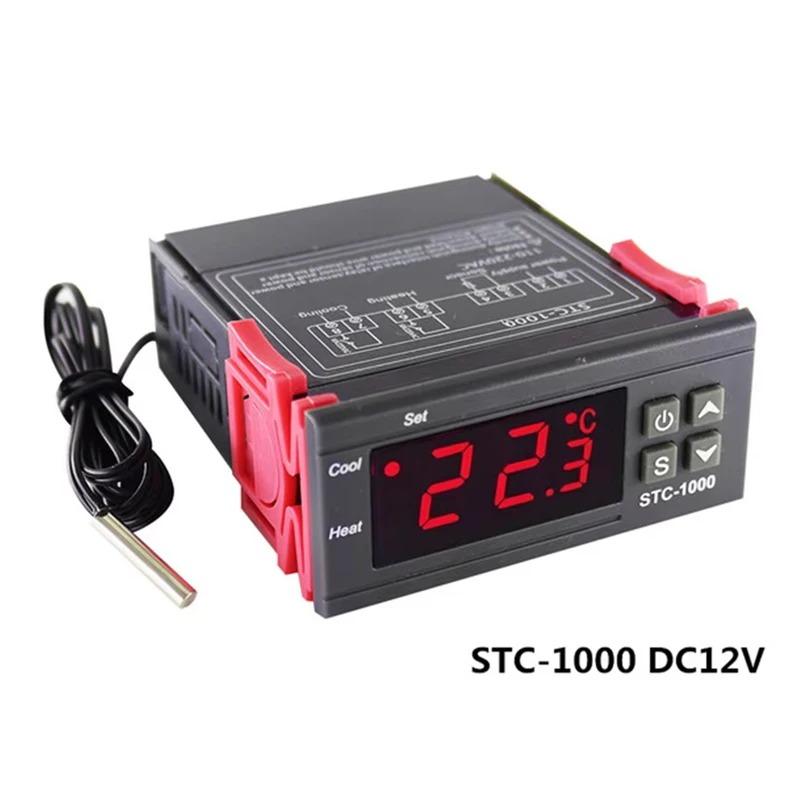 LED Digitaler Temperaturregler, Thermostat, Temperaturregler, Inkubatorrelais, Heizen und Kühlen 12 V 24 V 220 V STC-1000