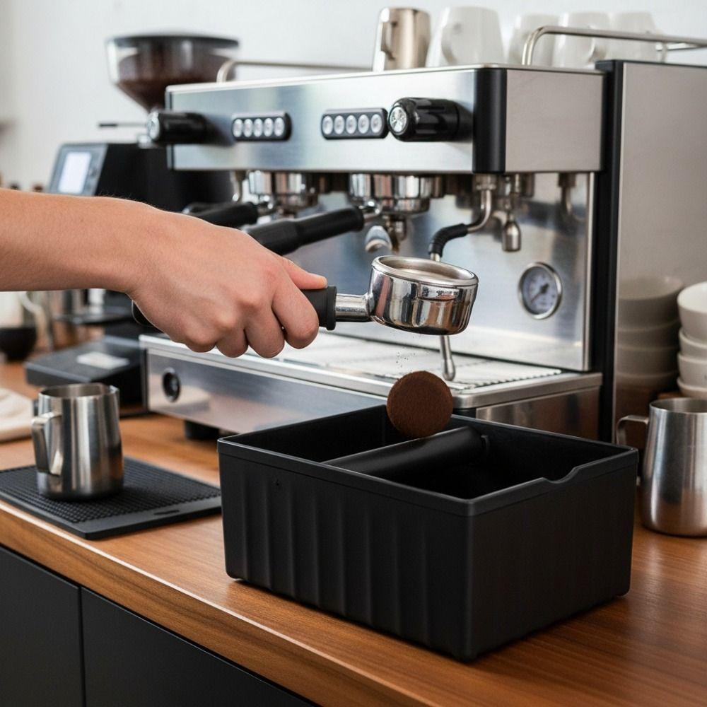 with Tapping Rod Coffee Knock Box Large Capacity Coffee Grind Waste Bin  Baristas