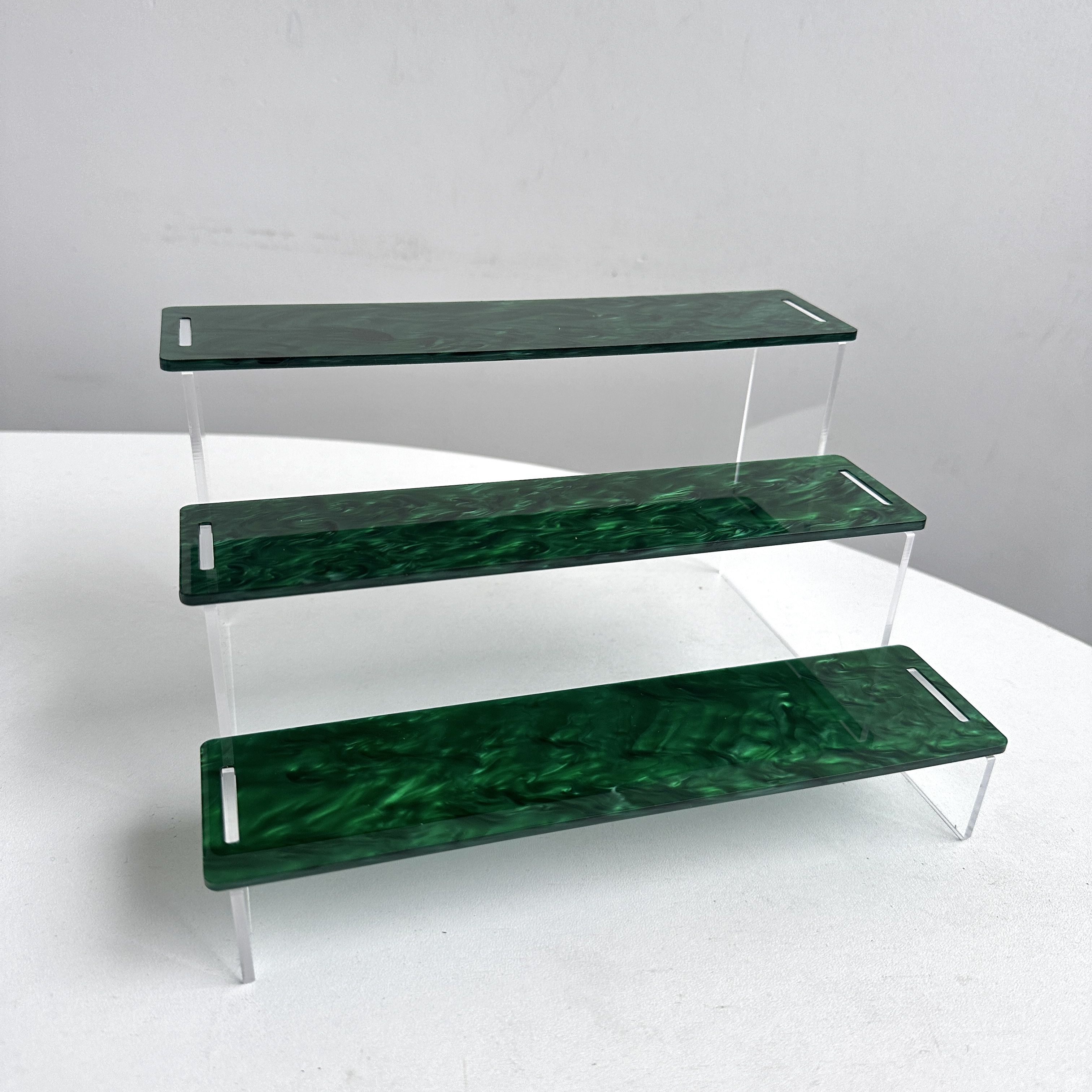 

3 Tier Color Translucent Display Riser Stand,Organizer for Perfume,Action Figure,Cupcake,Dessert,Desktop Display Stand for Decor