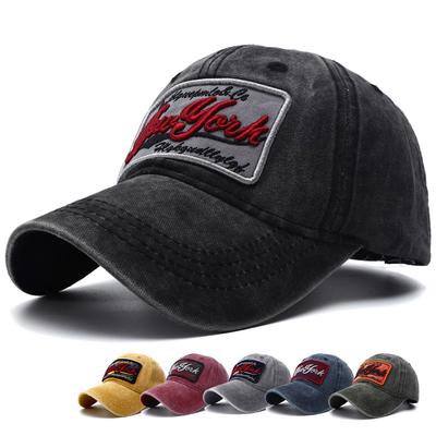 Retro Vintage gewaschene Baumwolle Baseballkappe Unisex New York Stickerei Snapback Hüte für Männer Frauen Hip Hop Sonnenhut Casquette