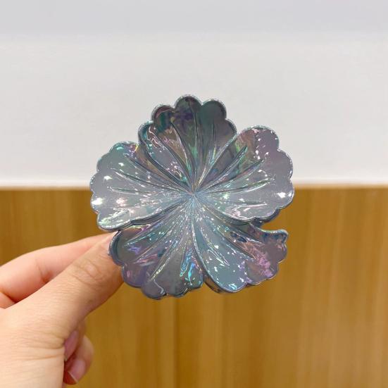 Women Hair Claw Flower Design Back Head Hair Clip Non-Slip Grip Bright Colors Shark Hair Claw Hair Accessory