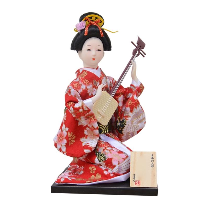 12Inch Japanese Kimono Toy Ornament for Restaurant and Home Decoration with Elegant Designing Optional Figurine Type
