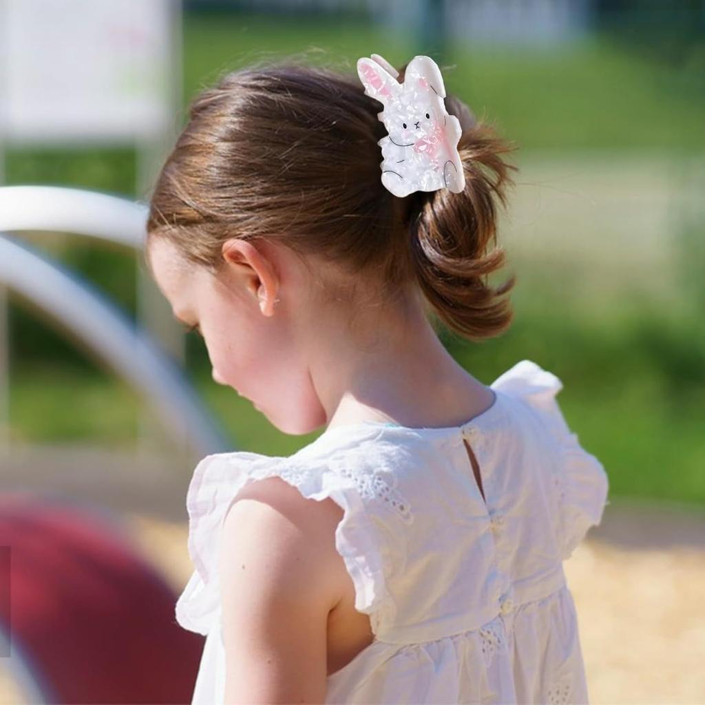 1PC Cute Rabbit Hair Claw - Cartoon Ponytail Clip, Cute Back-of-Head Updo Shark Clip & Hair Accessory