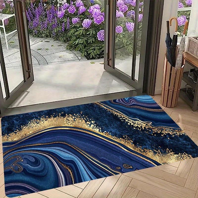 

Classic Blue Colorful Print Living Room Mat Thickened Non Slip Durable Entrance Doormat Porch Balcony Home Decor 1PC 40x60cm