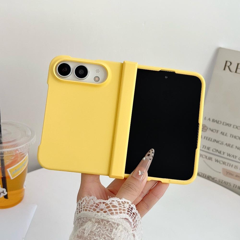 Coque Couleur Unie Mate Fine Sensation Peau 18Ultra pour Ultra 18 Axe de Pliage Charnière Protégée Anti-choc Téléphone Pliant Coque Rigide en PC iPhone Ultra jaune