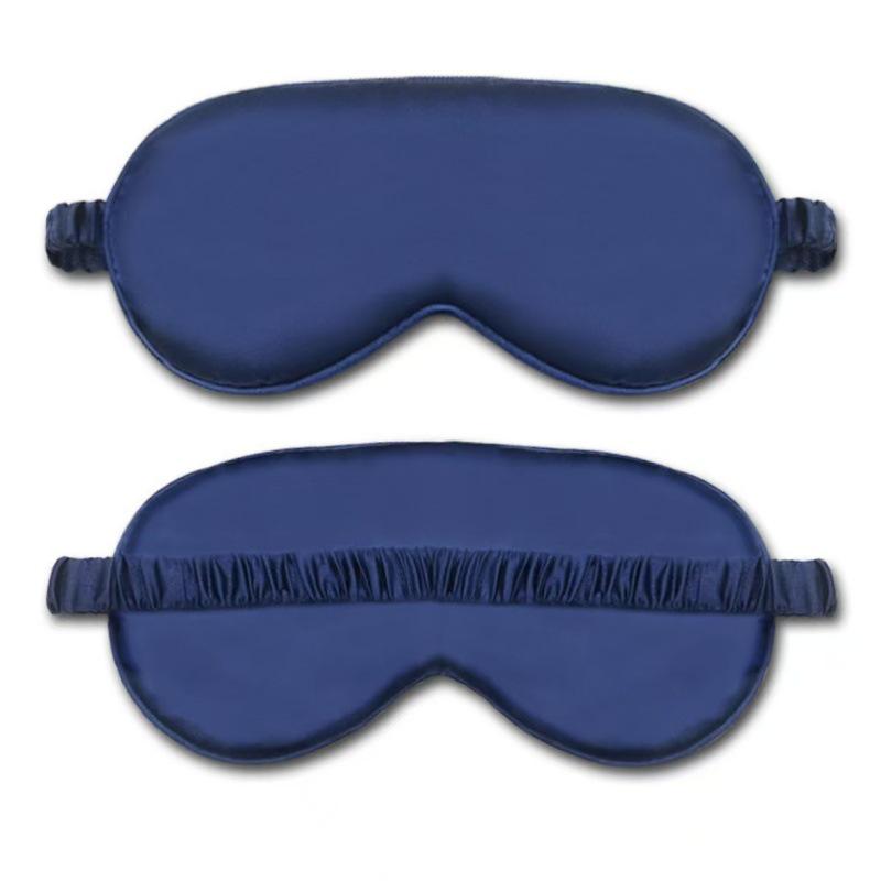 Double-Sided Faux Silk Blackout Eye Mask - Elastic Sleep & Travel Mask with Printed Design