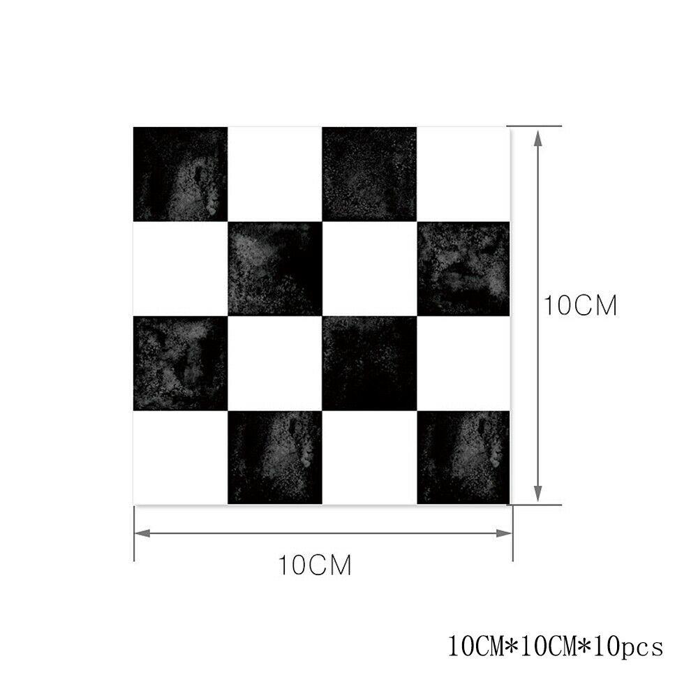 Vibrant 10pc Kitchen Tile Stickers With Mosaic Pattern Self-adhesive Wall Decor