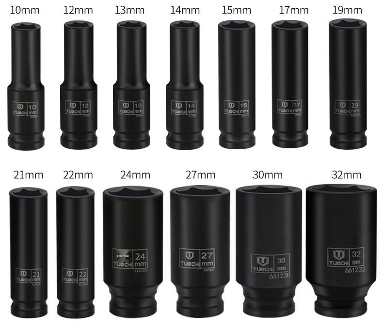 32-Piece Heavy-Duty 1/2" Impact Socket Set with Extended Hexagonal and Torx Sockets in Iron Box