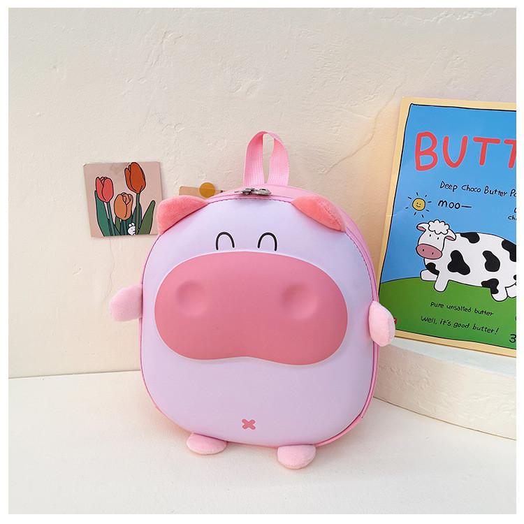 Cute Pig Design Kids Backpack For Preschool Boys And Girls Nylon Material