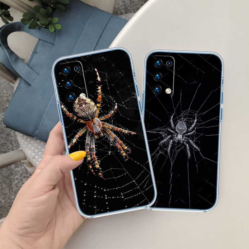 NH40 Spider Transparent Phone Case for LG K22 K30 K40 K40S K41 K42 K50 K50S K51 K51S K52 K61 K62 K71 K92 Q60 Q61 V40 V50 V60