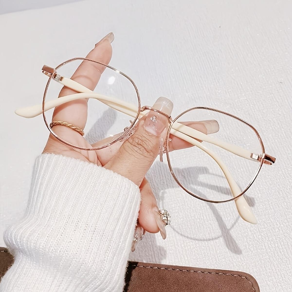 

1 Pair of Chic Milk Coffee-Colored Round Glasses for Students - Sleek PC Frame & Lens Anti-Blue Light Protection бежевый