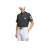 Adidas Ray Striped Logo Pullover Polo Shirt Men Polo Shirts Carbon IN6600