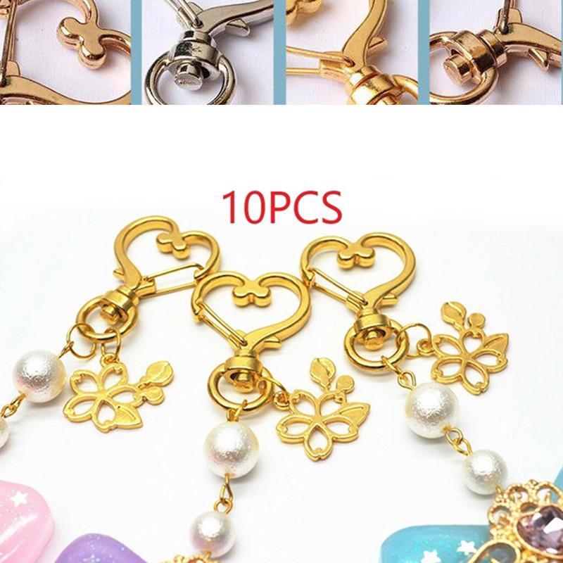 10 Stück Liebesherz Hohl Schlüsselanhänger Schlüsselring DIY Zubehör Karabinerverschluss