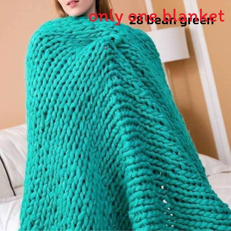 Bearaby Weaving Ultra Coarse Blanket With Solid Color Design For Household Daily