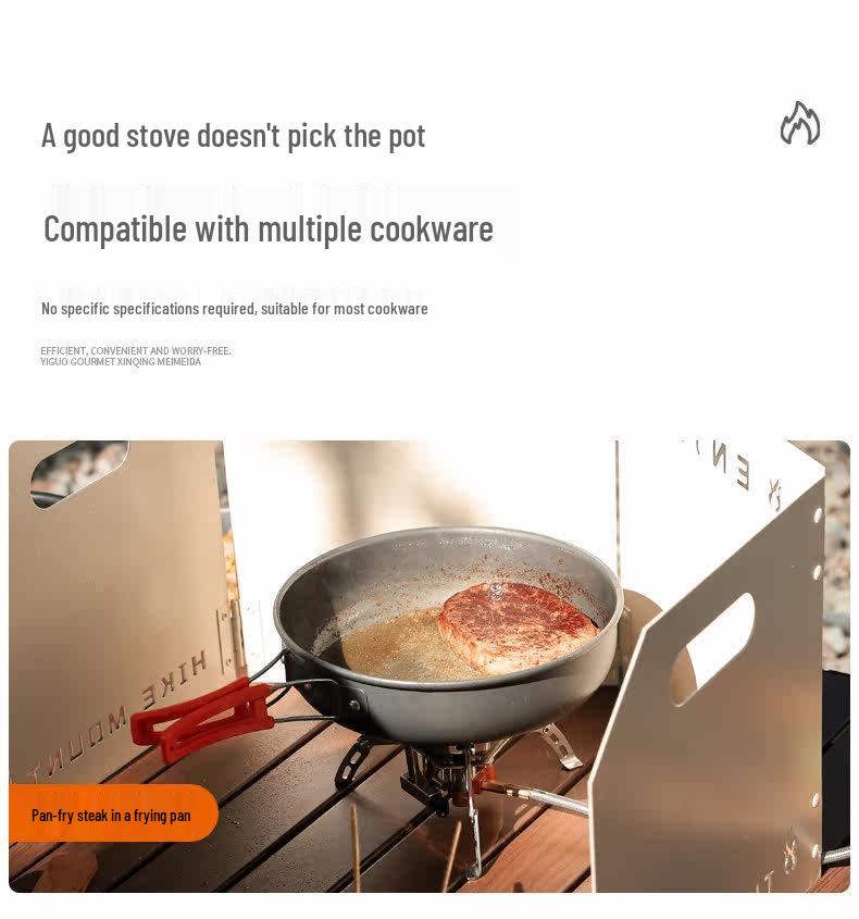Windproof Portable Camping Stove: Outdoor Self-Driving BBQ Cookware for Picnics and Wild Camping