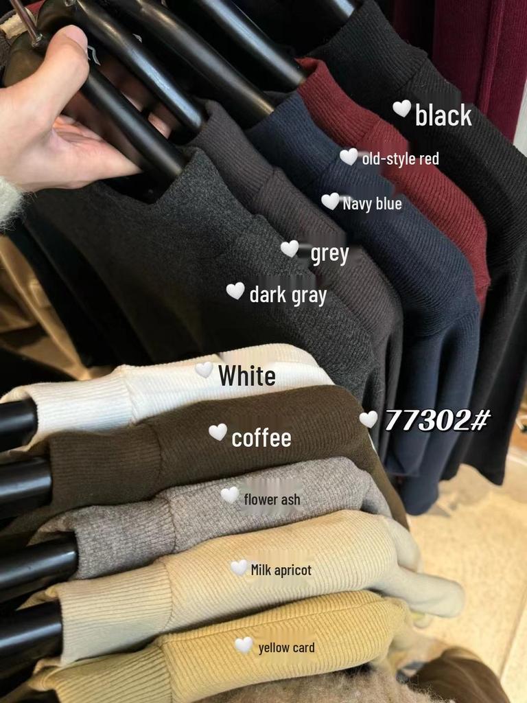 Da7 Women's Plus Size Winter Fleece Turtleneck T-Shirt, Korean Style, Loose Fit 