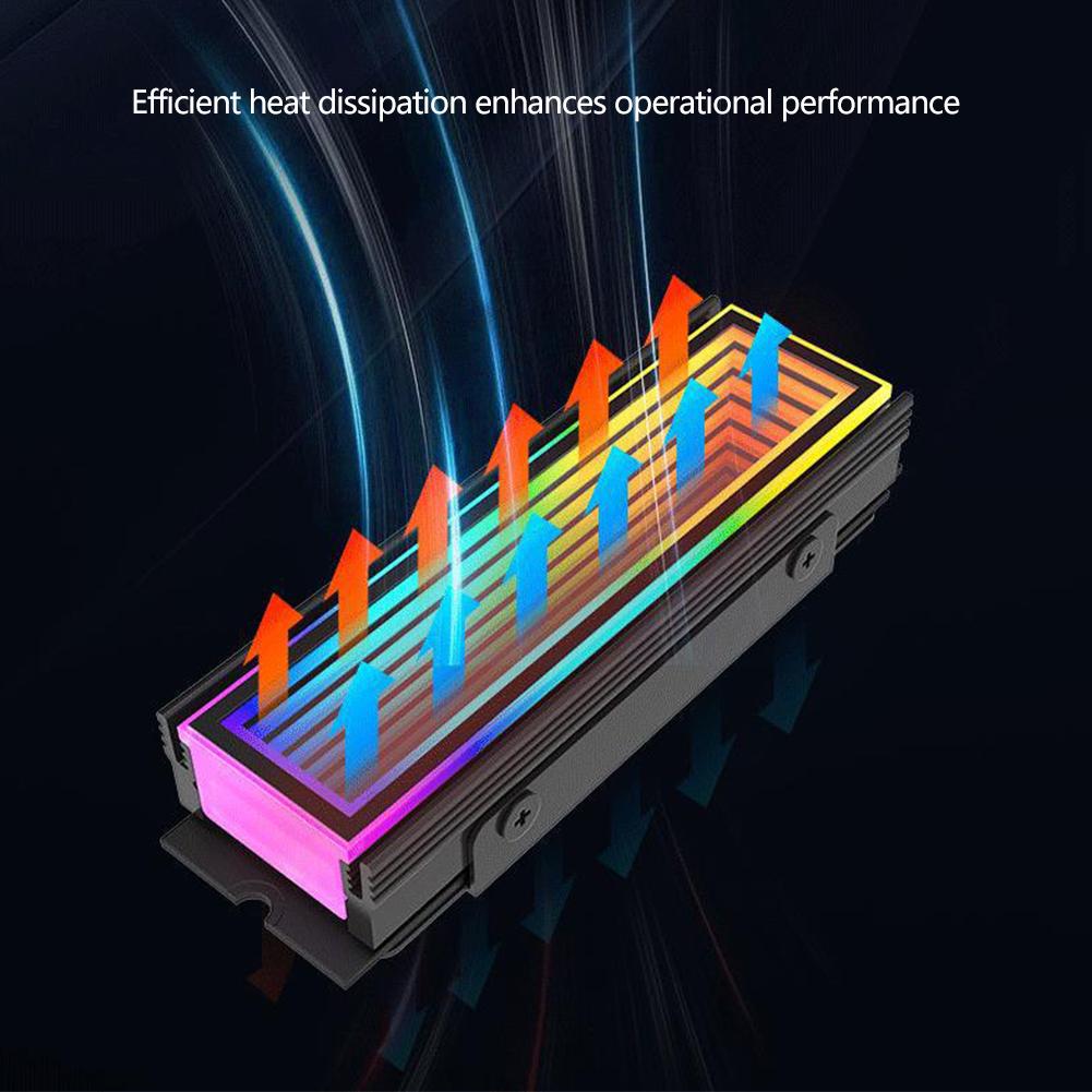 ARGB AURA Plug Sync Computer SSD M2 Radiator Aluminum PC RGB M.2 Nvme Cooler Heatsink Solid State Drive Heat Sink Cooler