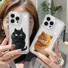 Чохол для iPhone з мультяшним візерунком, кремовою текстурою та хвилястим краєм, виготовлений з м'якого силікону