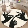 1pc Hands Expression Office Round Area Rug, Indoor Mat Suitable ForOffice, Under Office Chairs Bedroom Living Room Home Decor, Room Decot161