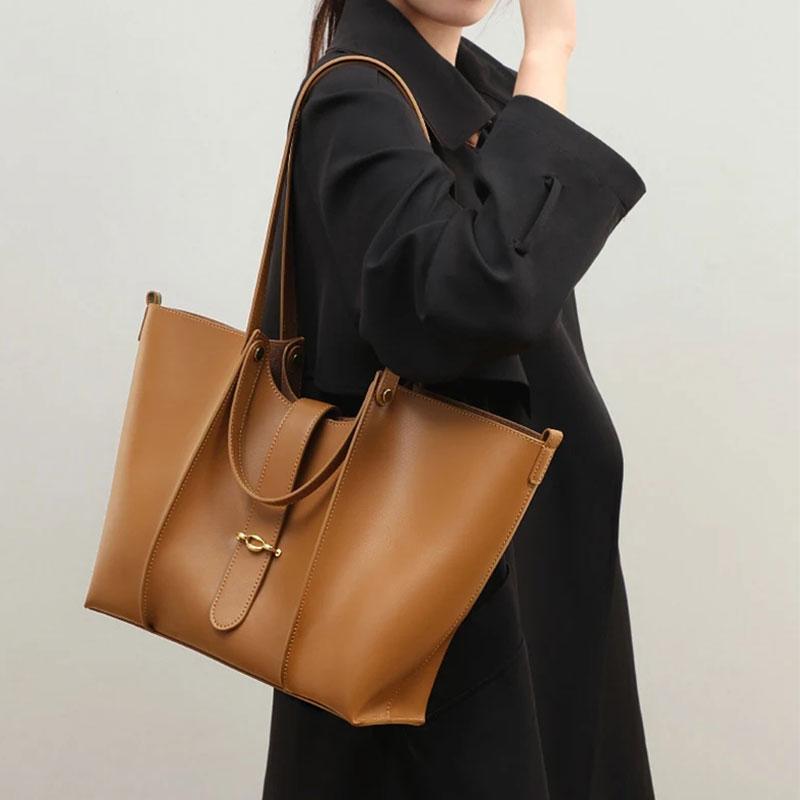 Women's Tote Bag Luxury Designer Cowhide Women Shoulder Bag Large Capacity Fashion Female Handbags Genuine Leather Bags