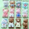 10Pcs Animal In Overalls Resin Cabochons, Flat Back for DIY Jewelry & Decoration
