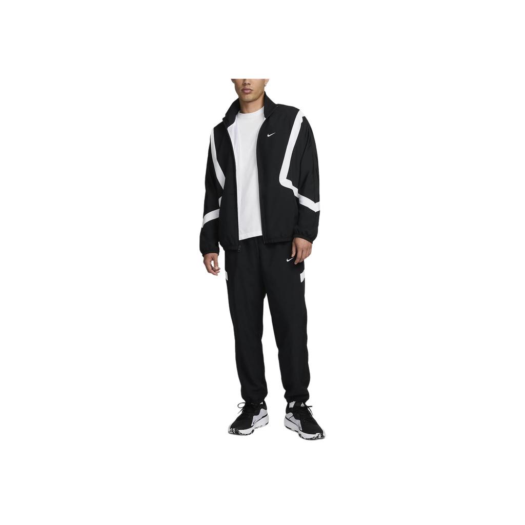 Nike Icon Retro Lightweight Breathable Loose Comfortable Woven Basketball Casual Pants Men Bottoms Black White FZ0251010