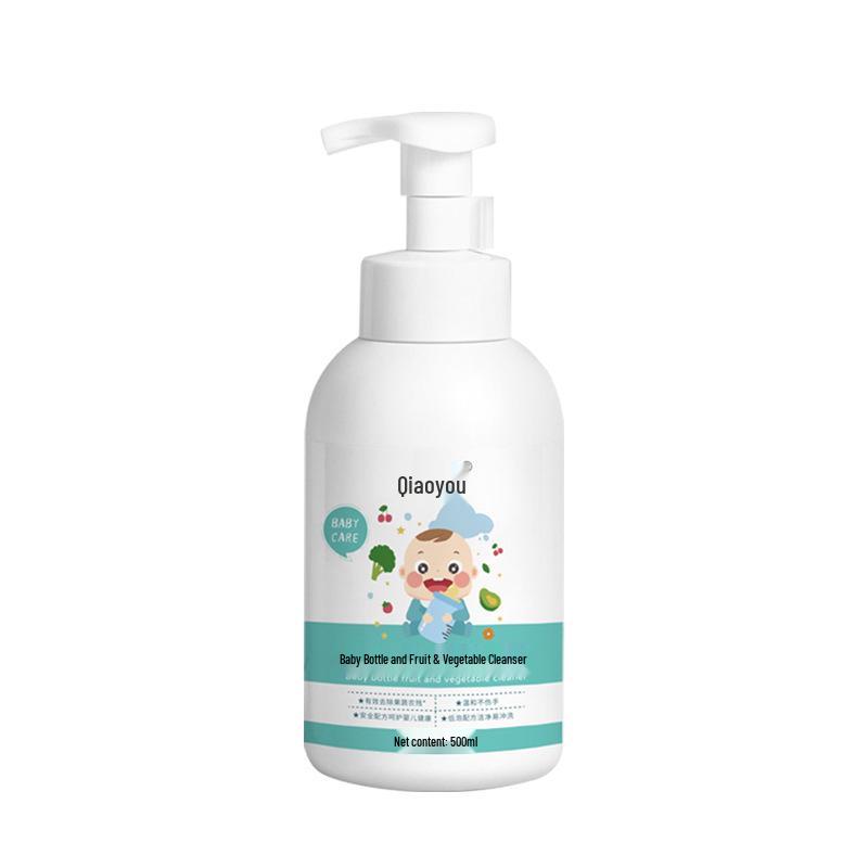 Qiaoyou Baby Bottle & Produce Cleaning Liquid, National Standard Class A - Removes Residue, Safe for Fruits, Vegetables, and Bottles.