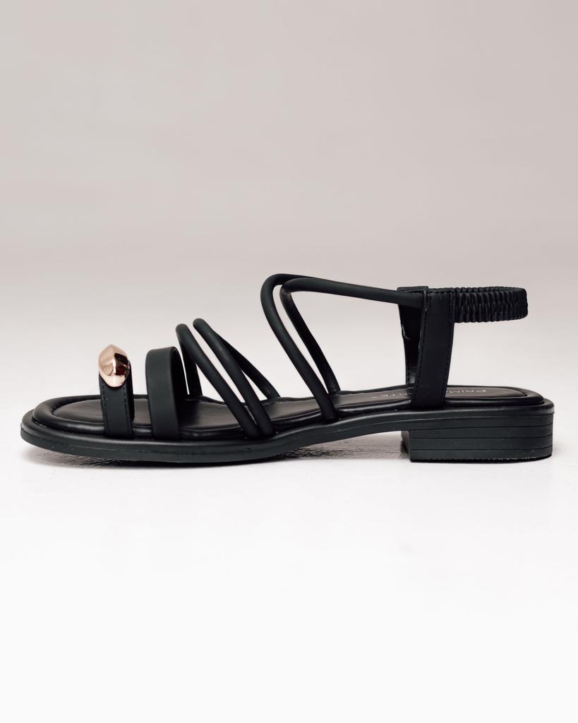 Sandály na nízkém podpatku Prima d'Arte 5512 36 černé z ekokůže