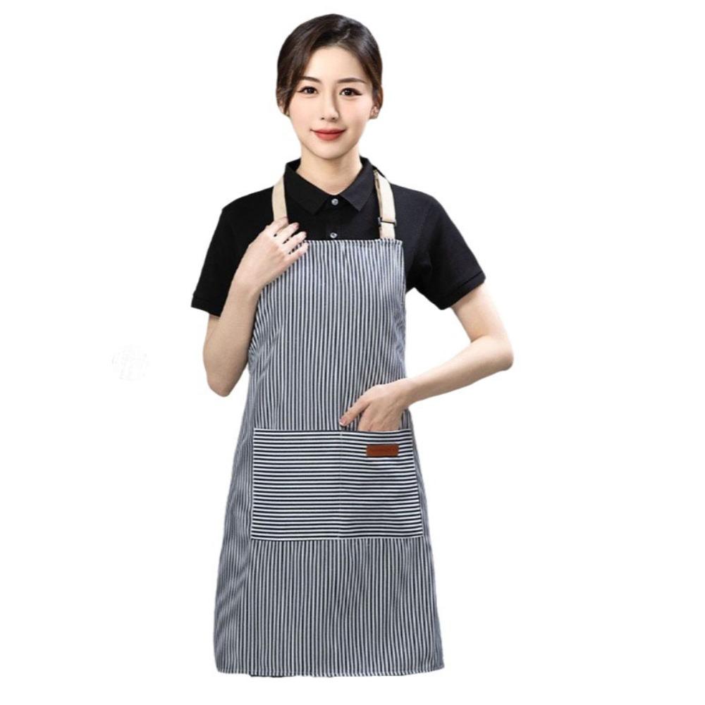 with 2 Pockets Striped Apron Adjustable Kitchen Apron Practical Cooking Apron Food Preparation