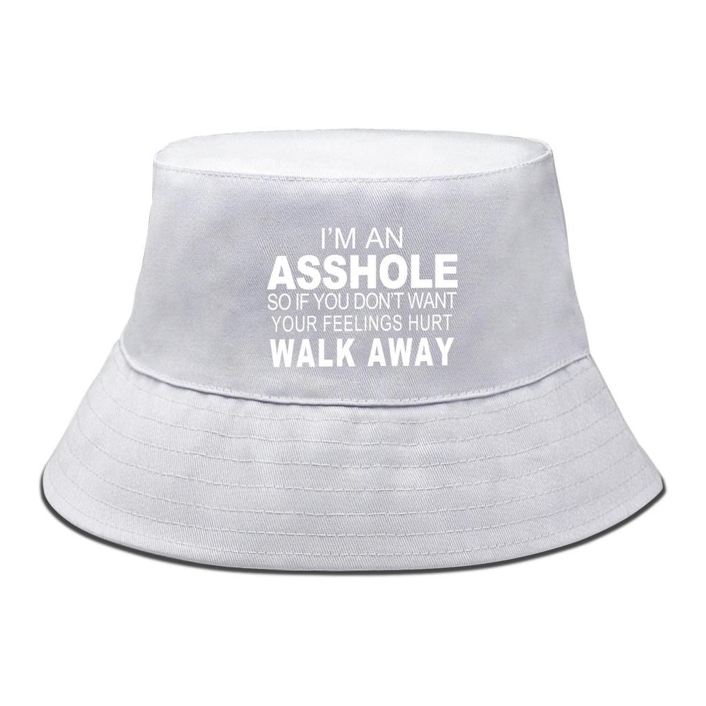 Cappello a Secchiello con Stampa "I'M AN ASSHOLE", Cappello da Uomo Primavera Reversibile Moda Cappello da Pesca