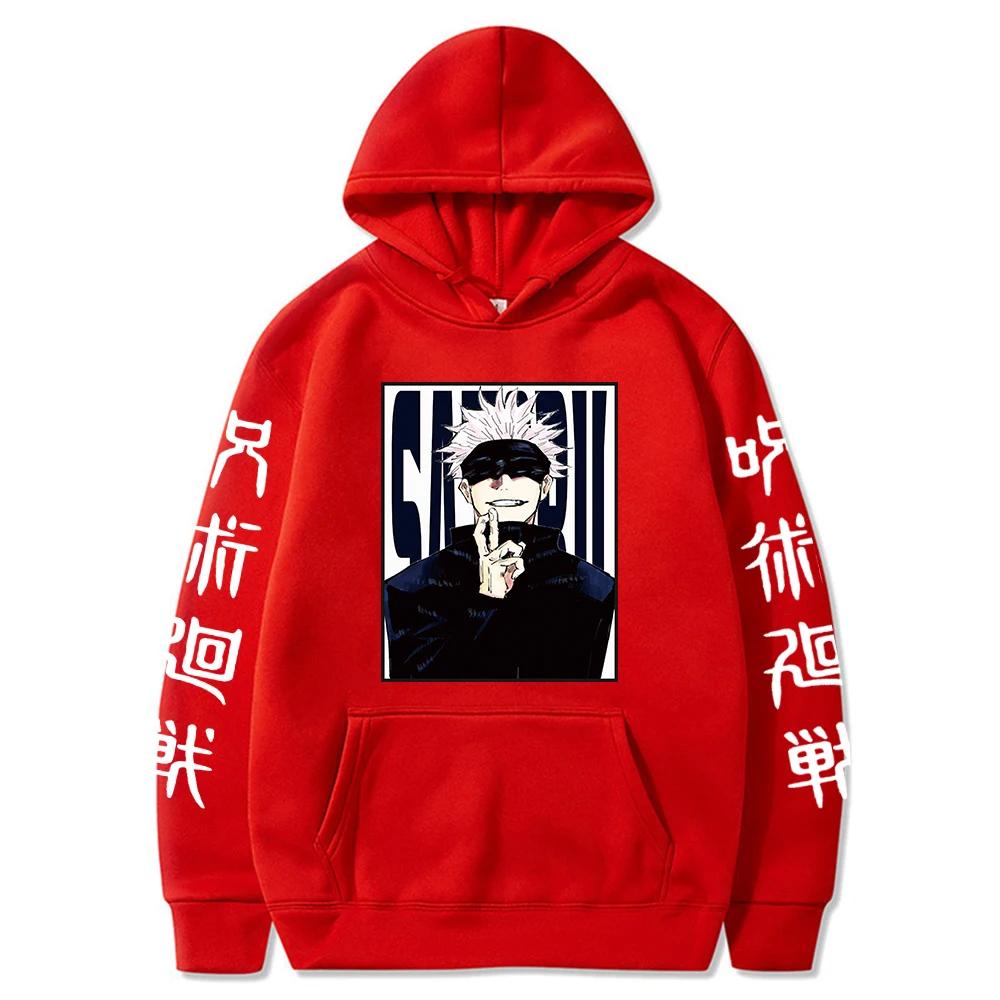 Japanese Anime Hoodies Jujutsu Kaisen Satoru Gojo Graphic Hoodie Anime Streetwear Harajuku Sweatshirts Male Tops