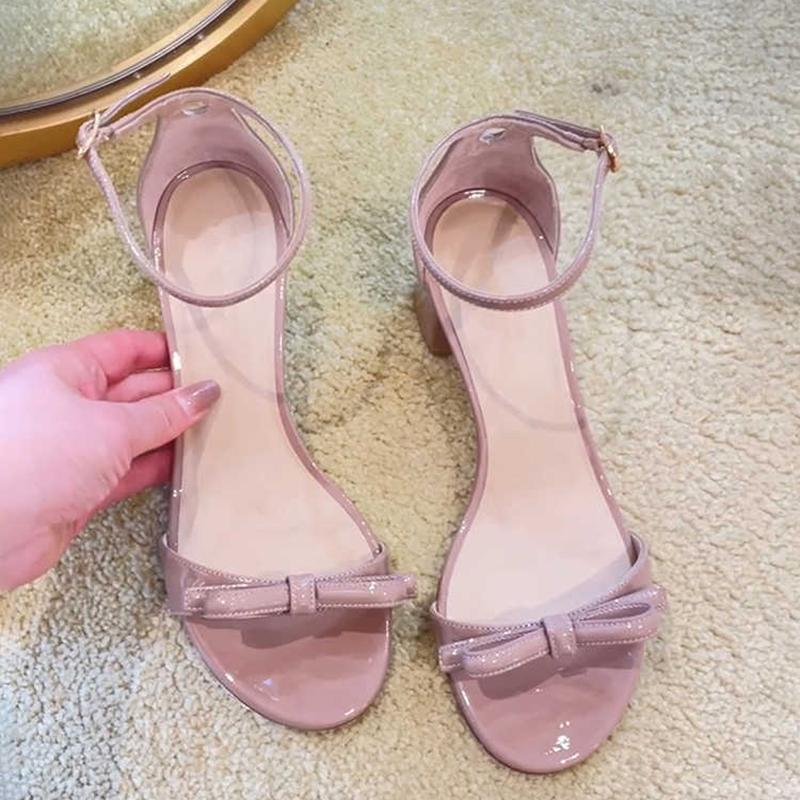 

Летние босоножки с открытым носком и толстым каблуком, женские, модные, с бантом-бабочкой, туфли для платья, женские, для танцев, вечеринок, выпускного вечера, сандалии 35 фиолетовый