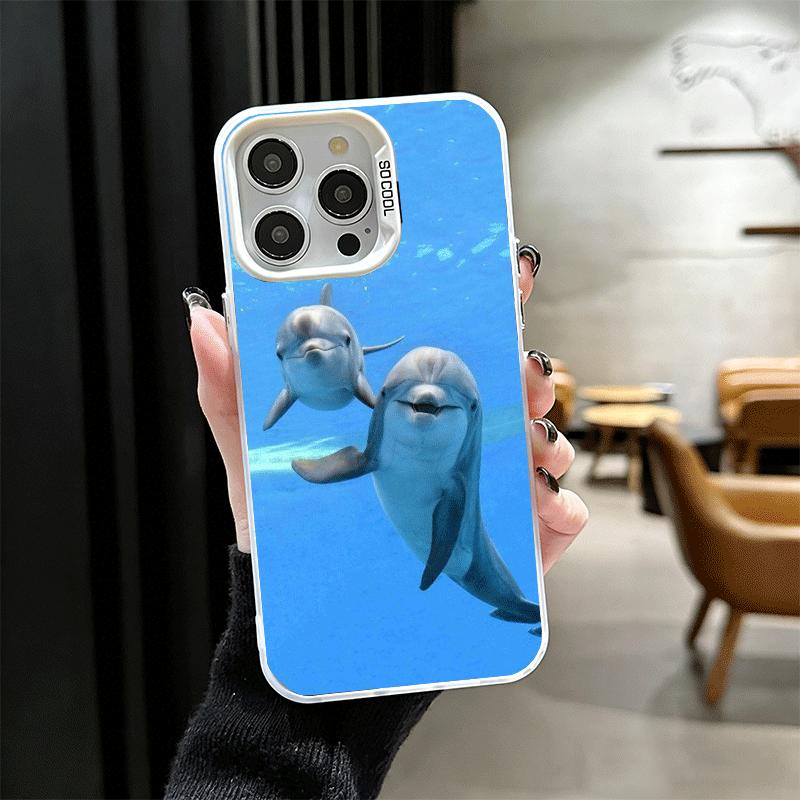 Ocean Cute Dolphin Shockproof Phone Case for iPhone 17 Air 16 16E 15 Pro Max 14 Plus 13 Mini 12 Back Cover Anti Fall Fundas