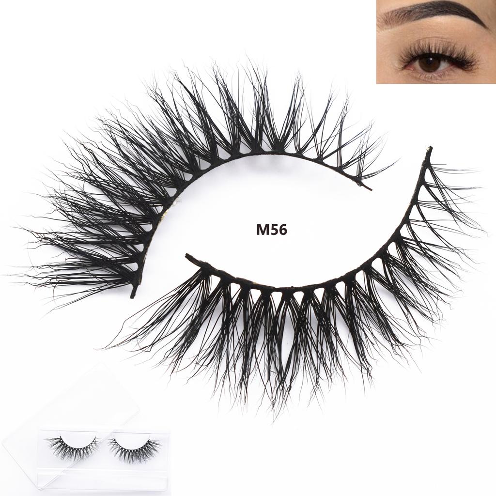 M62 Winged Mink Lashes Fluffy 3D Mink Eyelashes Natural Long Mink False Eyelashes Extension Mink Eyelashes Beauty Makeup Lashes
