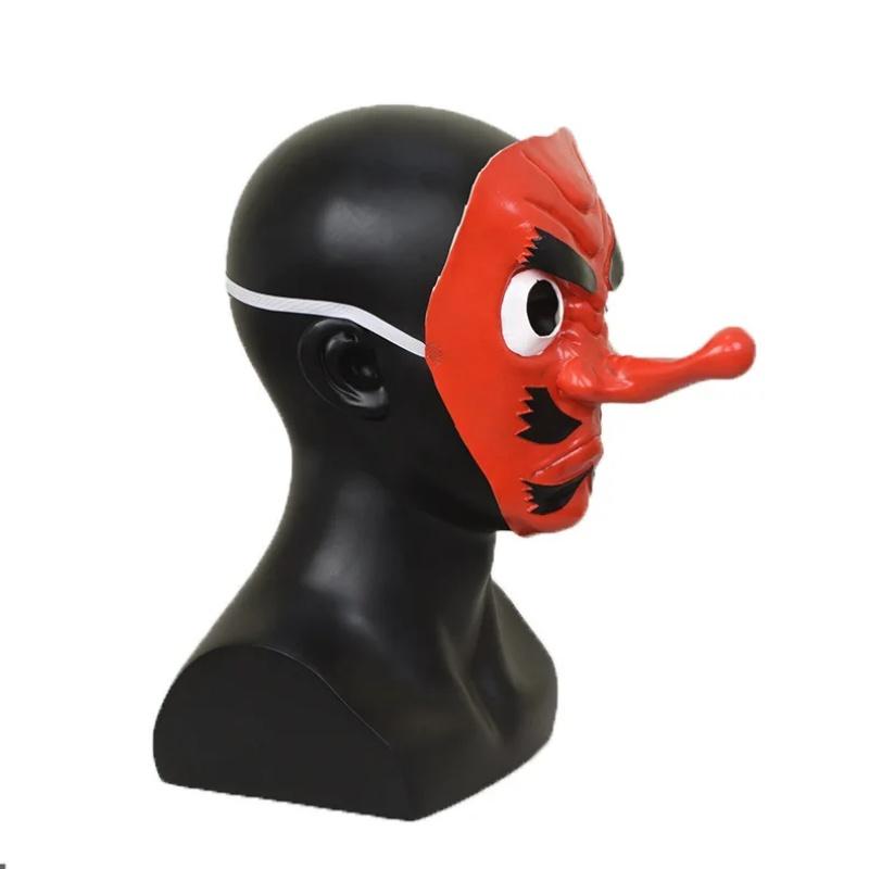 Anime Kimetsu No Yaiba Urokodaki Sakonji Red Latex Tengu Mask Anime Cosplay Accessories Halloween Party Prop Maks